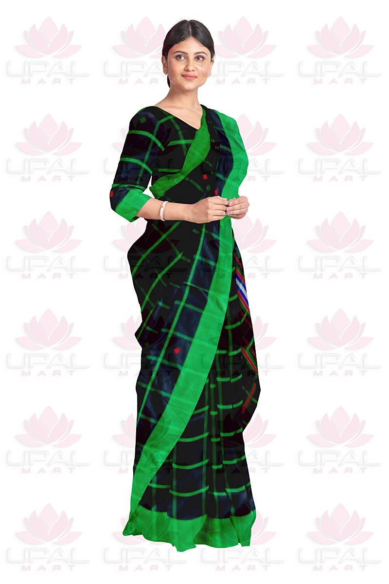 Elegant Green and Black Lumang Futa Saree