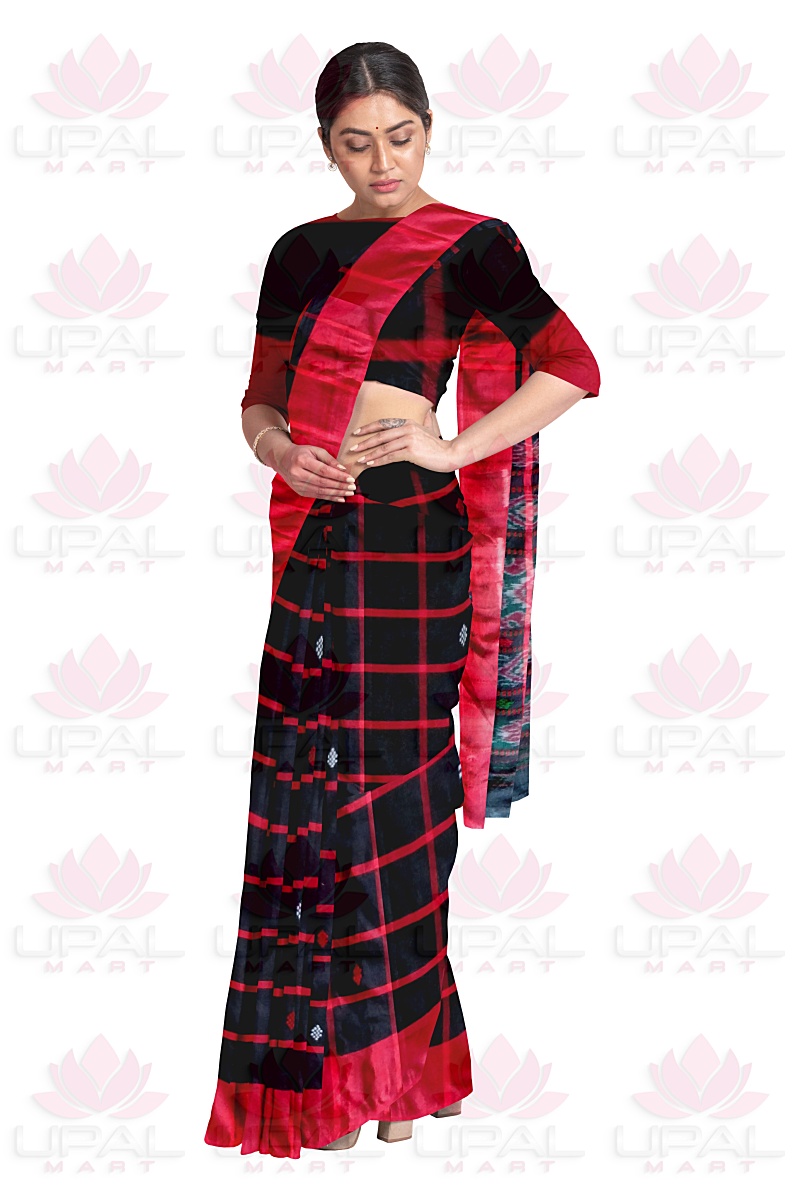 Elegant Red and Black Saree