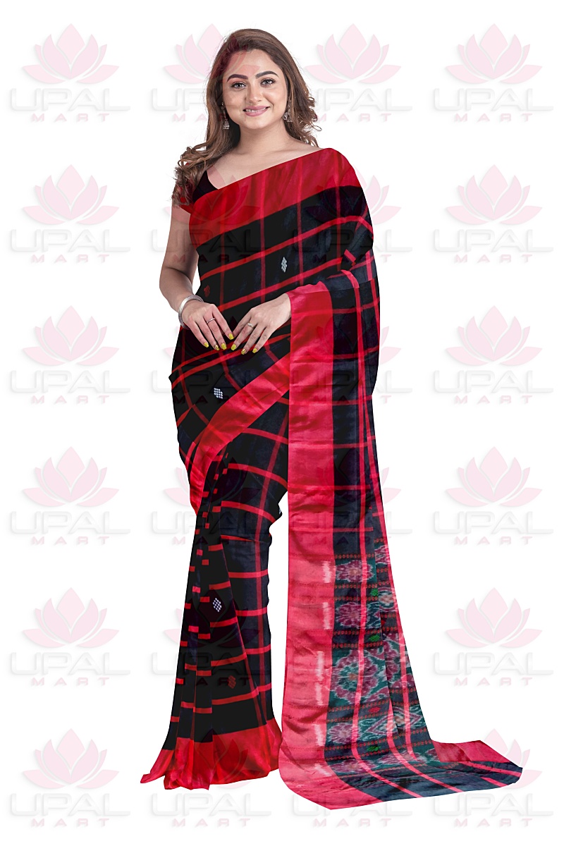 Elegant Red and Black Saree