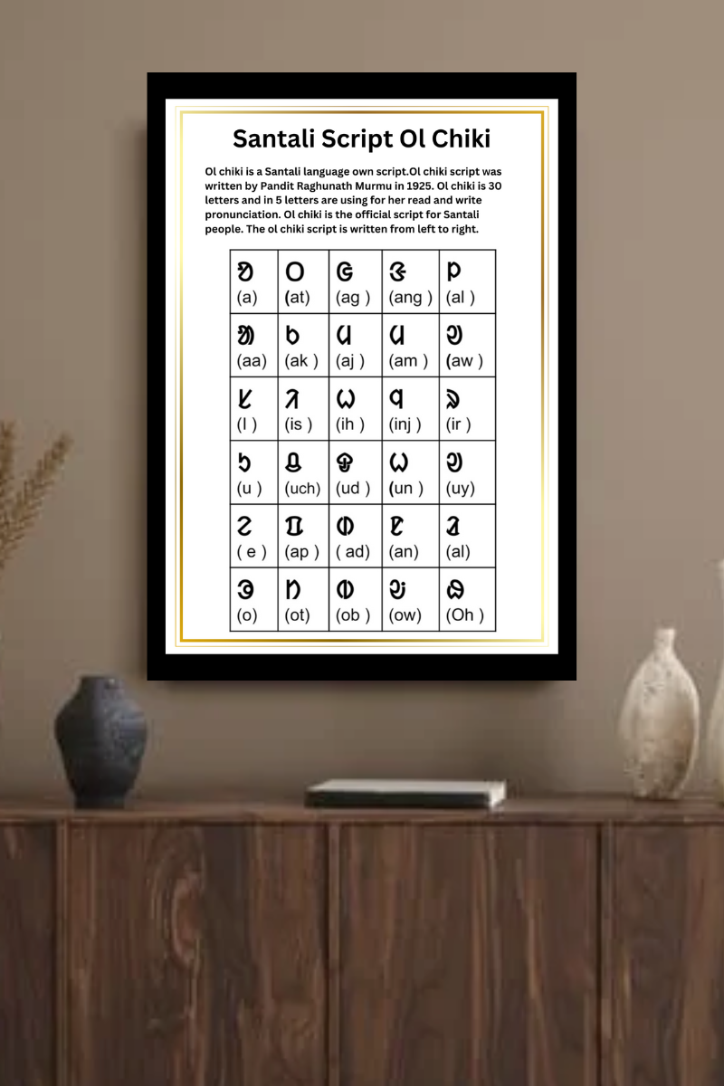 " Santali Script Ol Chiki ” frame for home living room & study room (A4)