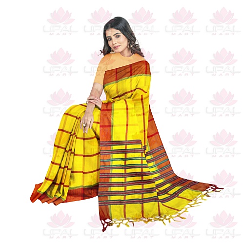 Traditional Yellow and Red Saree