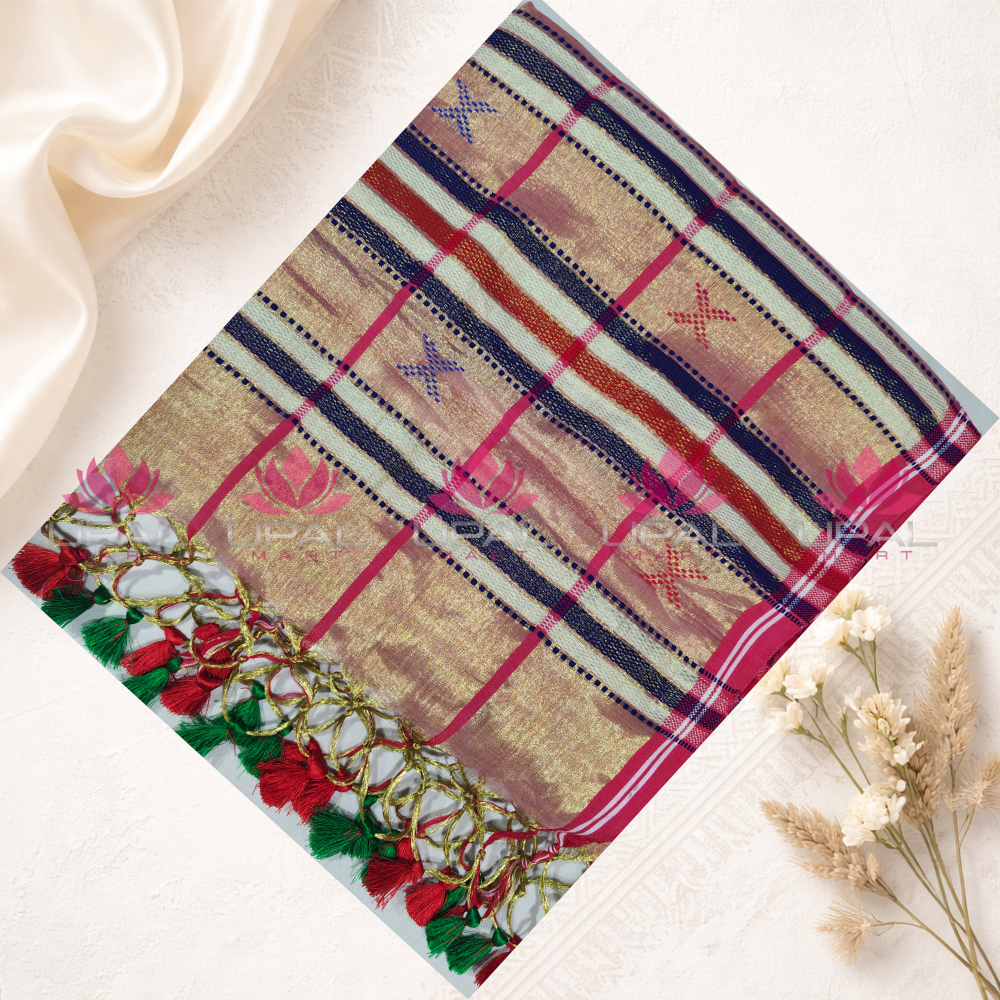 Elegant Tissue Cotton Kacha/Dhoti