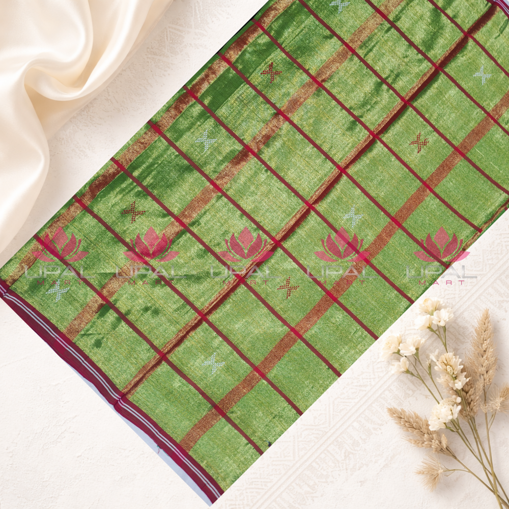 Green Tissue Cotton Kacha/Dhoti