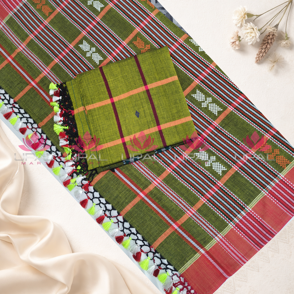 Handwoven  Cotton Saree & Kacha/Dhoti For Couple