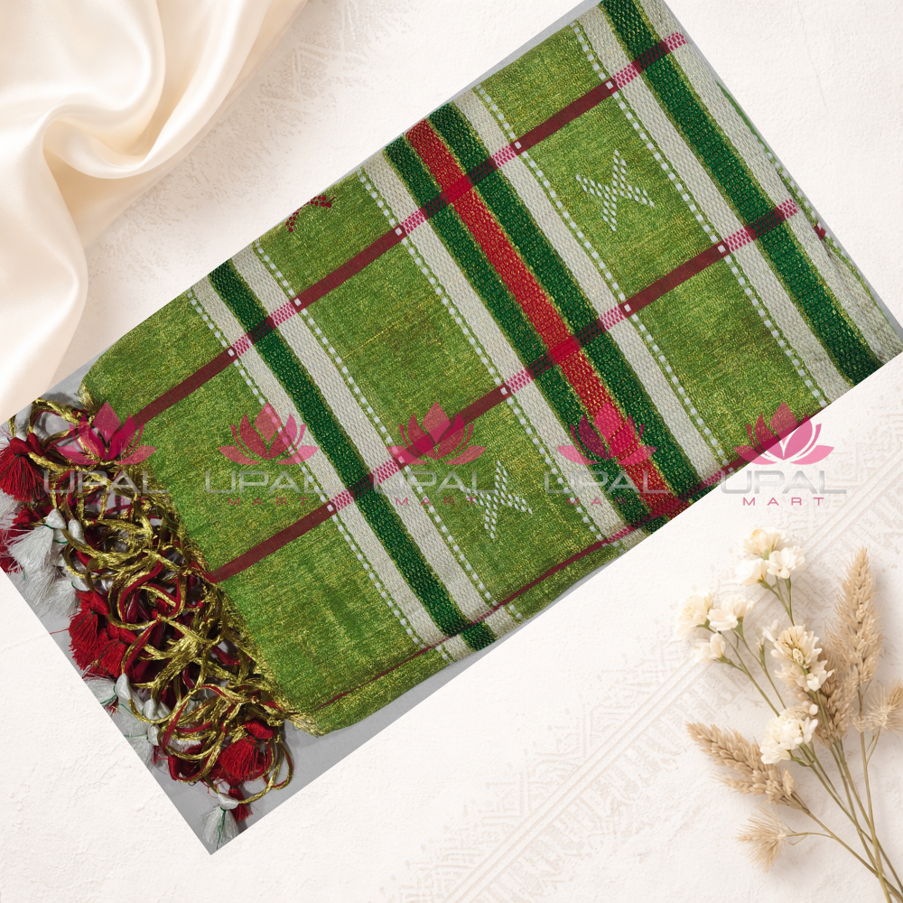 Green Tissue Cotton Kacha/Dhoti