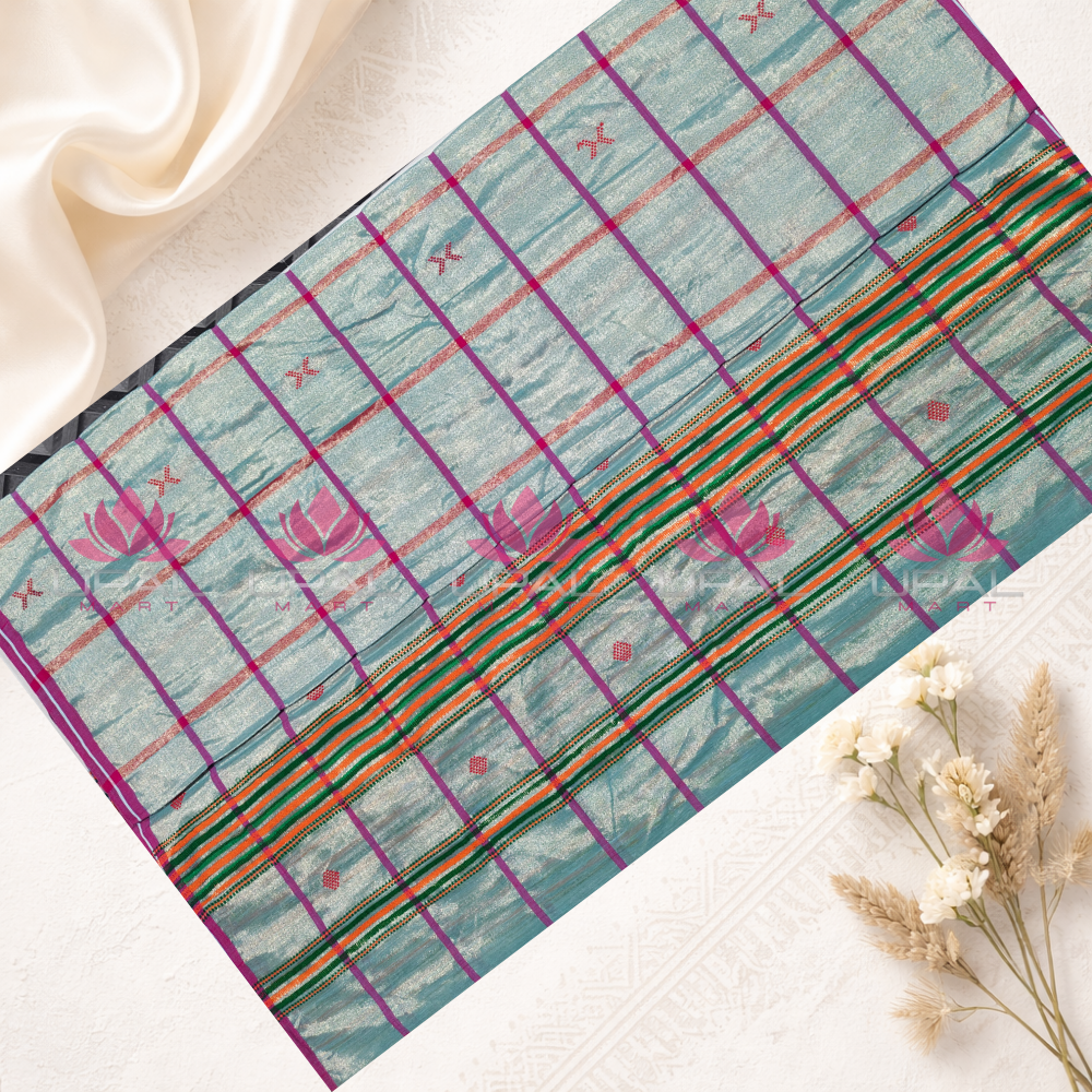Handwoven Ethnic Tissue Cotton Kacha/Dhoti