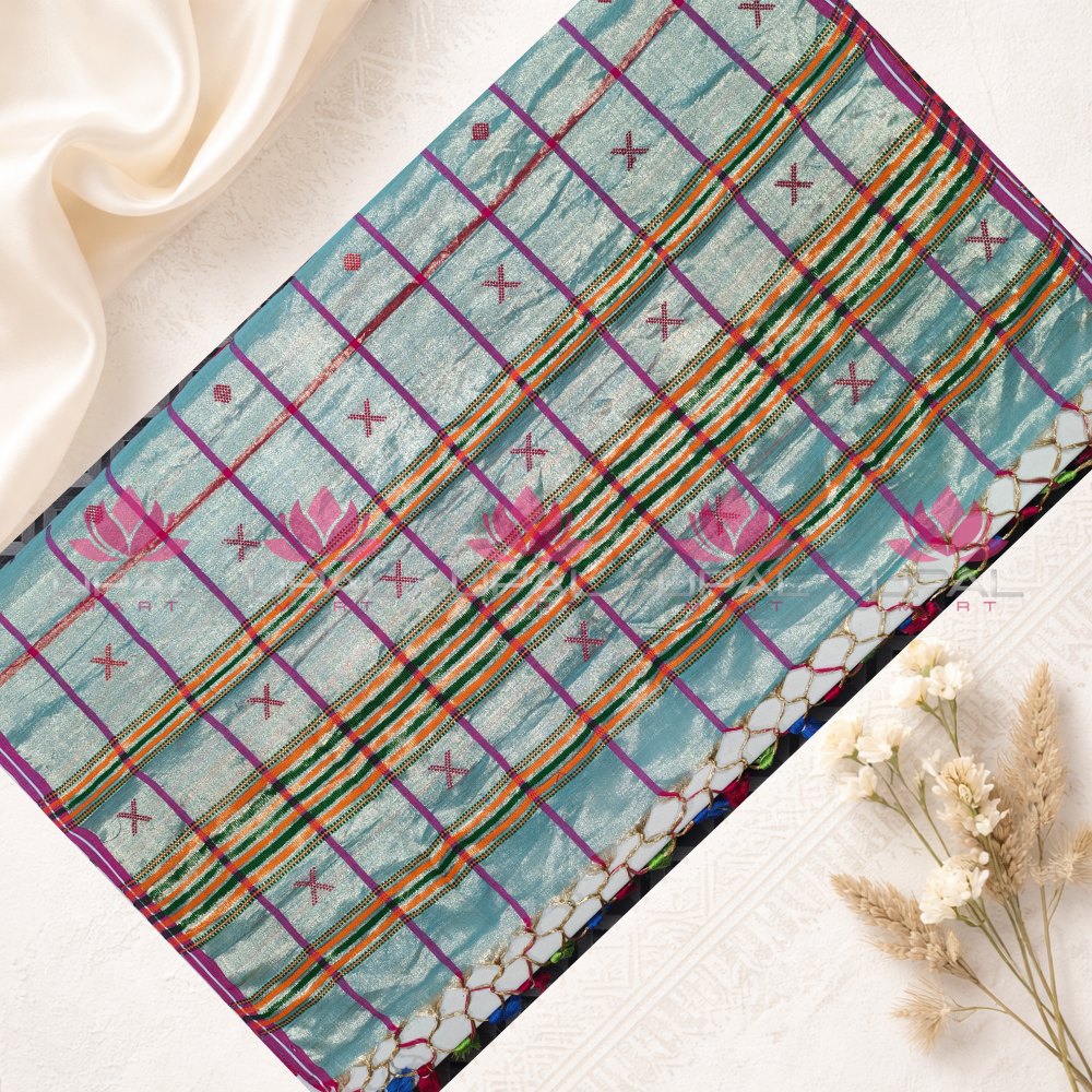 Handwoven Ethnic Tissue Cotton Kacha/Dhoti