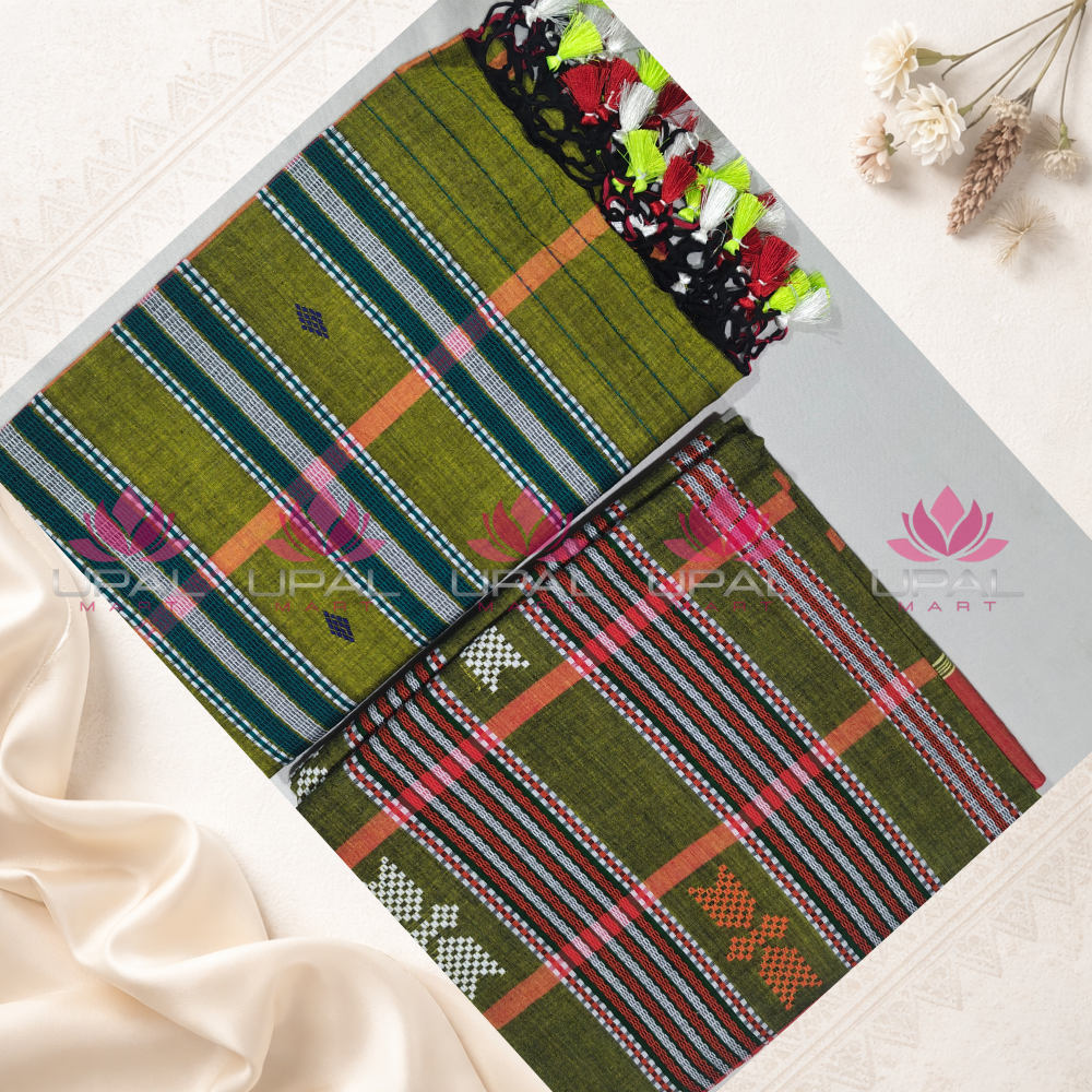 Handwoven  Cotton Saree & Kacha/Dhoti For Couple