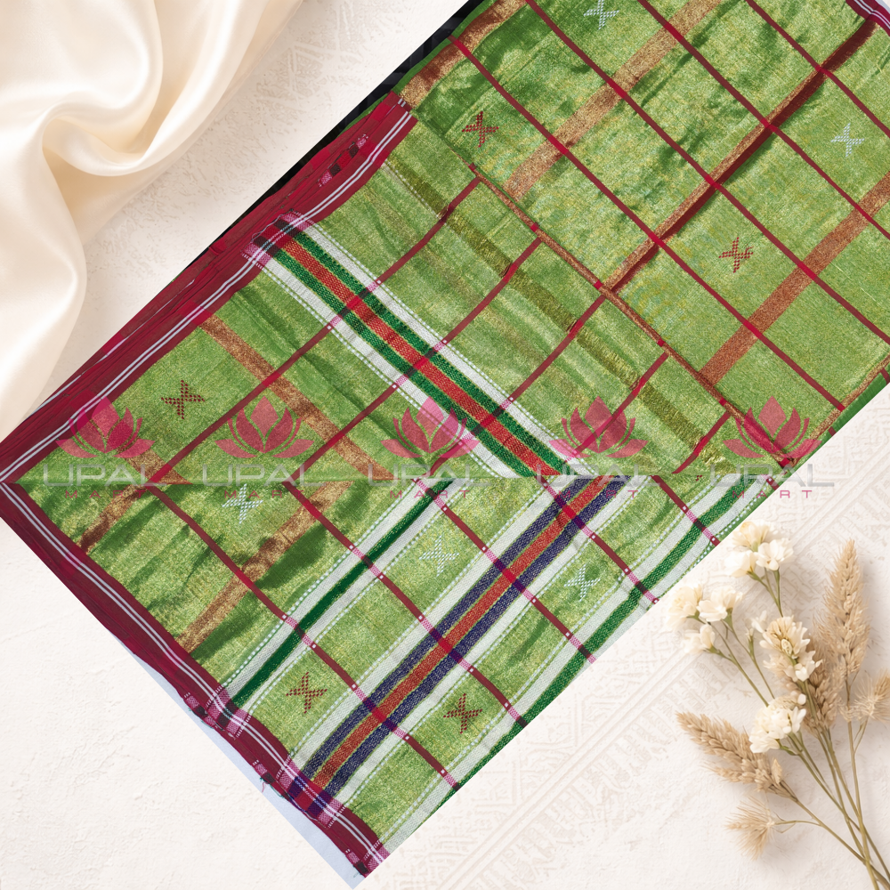 Green Tissue Cotton Kacha/Dhoti