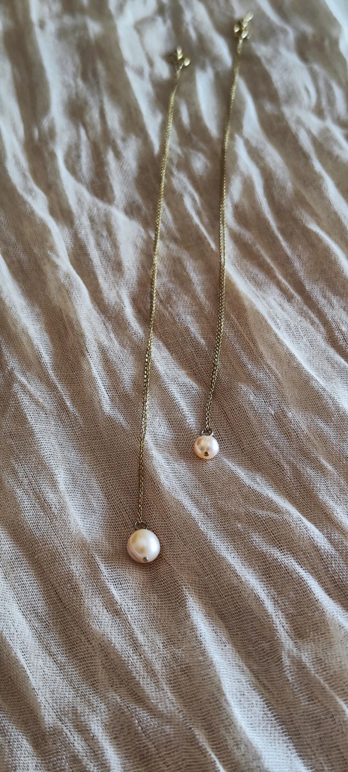 Colgante de perla rosa crema grande