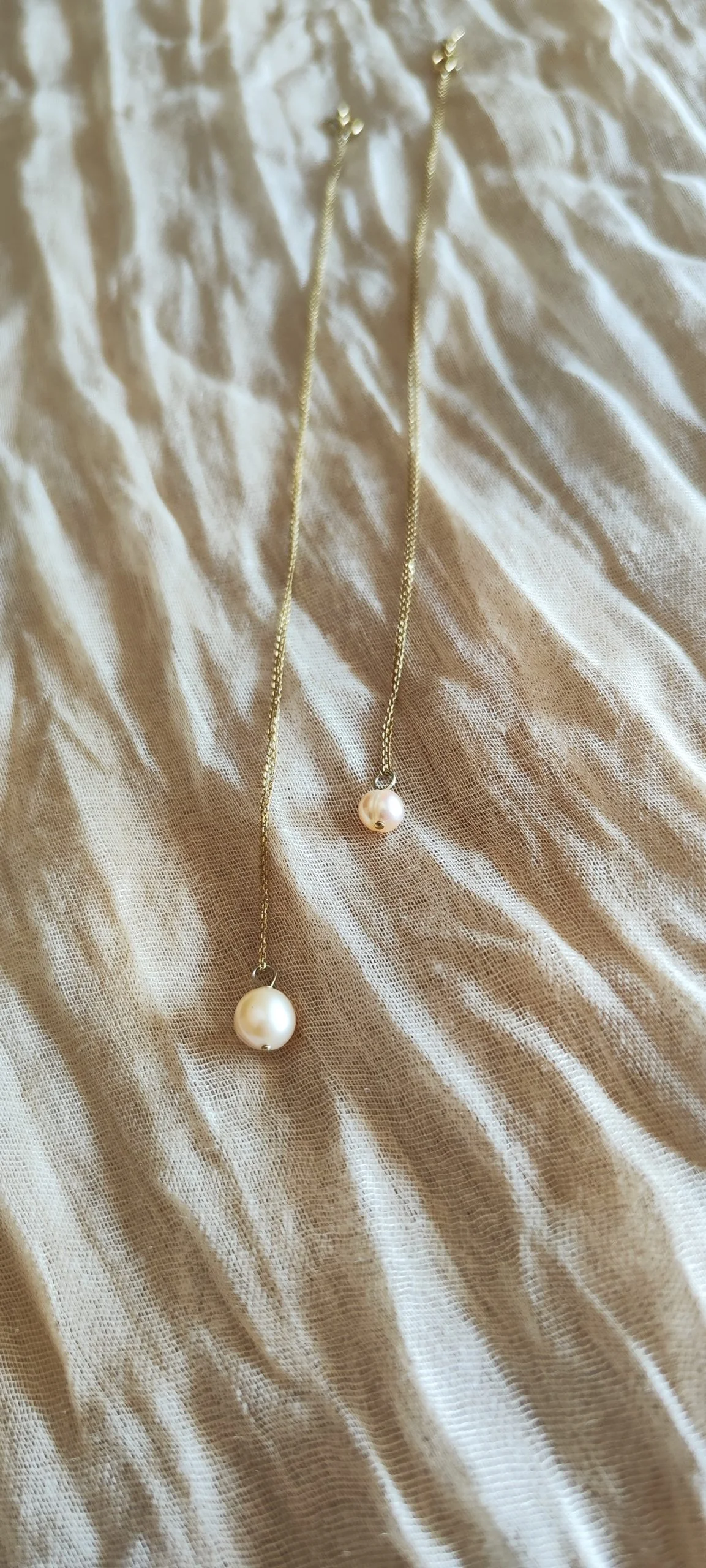 Colgante de perla rosa crema grande