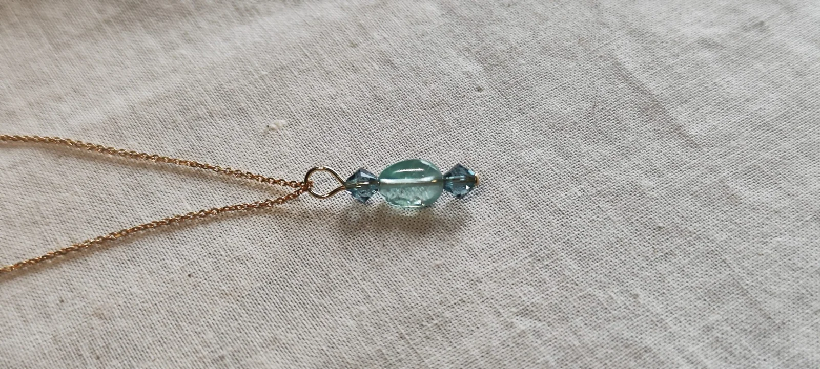 Colgante agua marina y cristal 