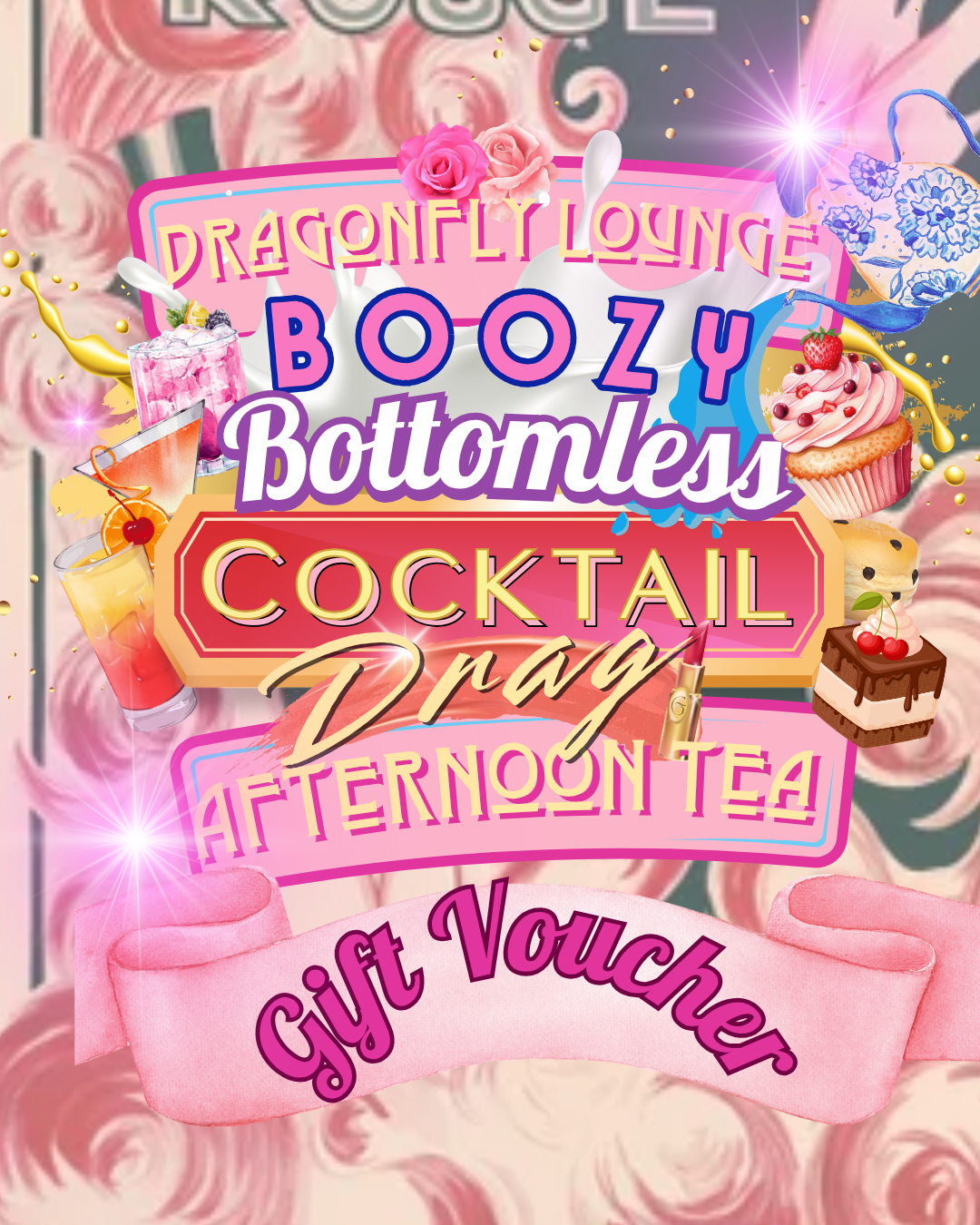 E-Voucher: Drag Boozy Bottomless Afternoon Tea For Two