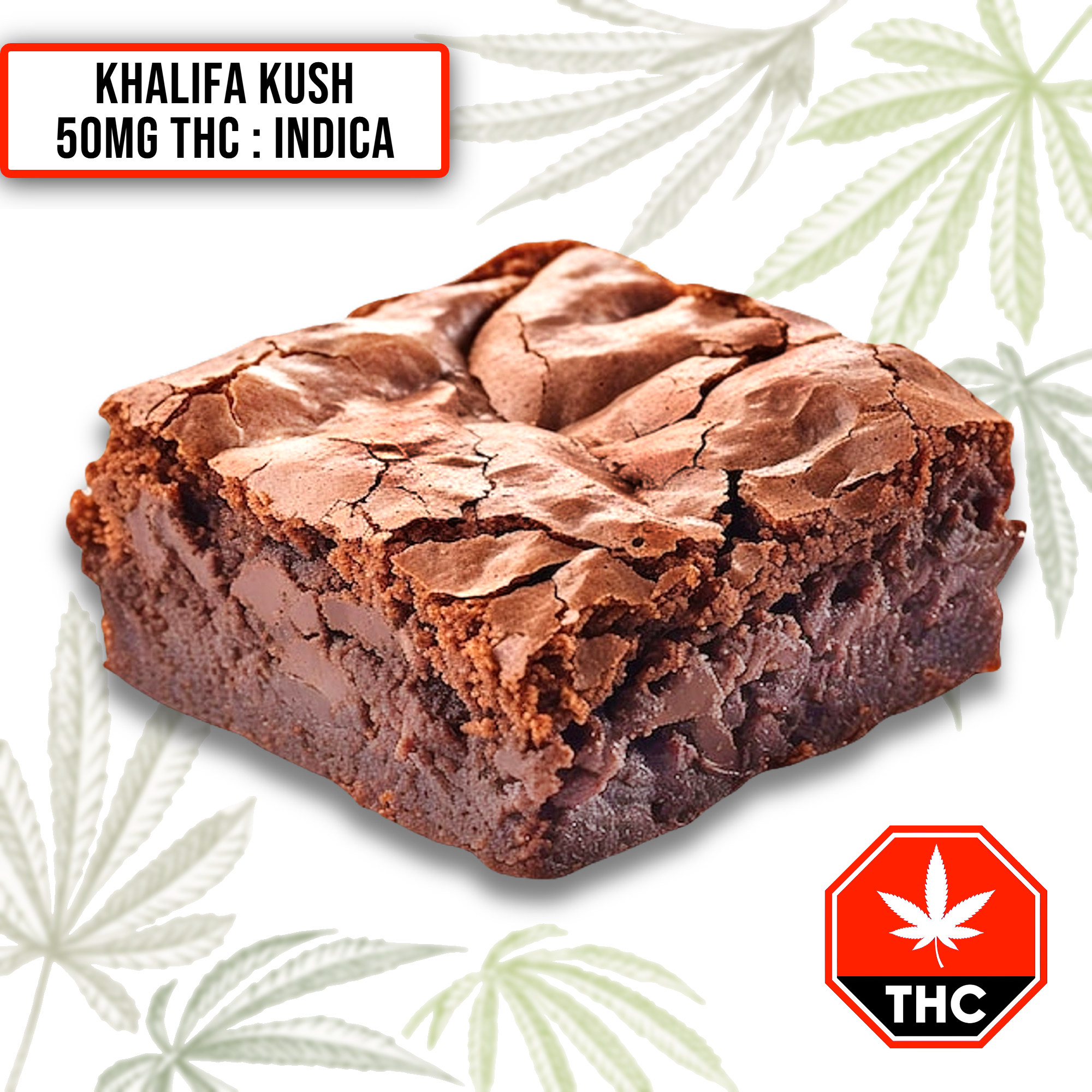 Khalifa Kush Indica Cannabis Brownie (50Mg THC)