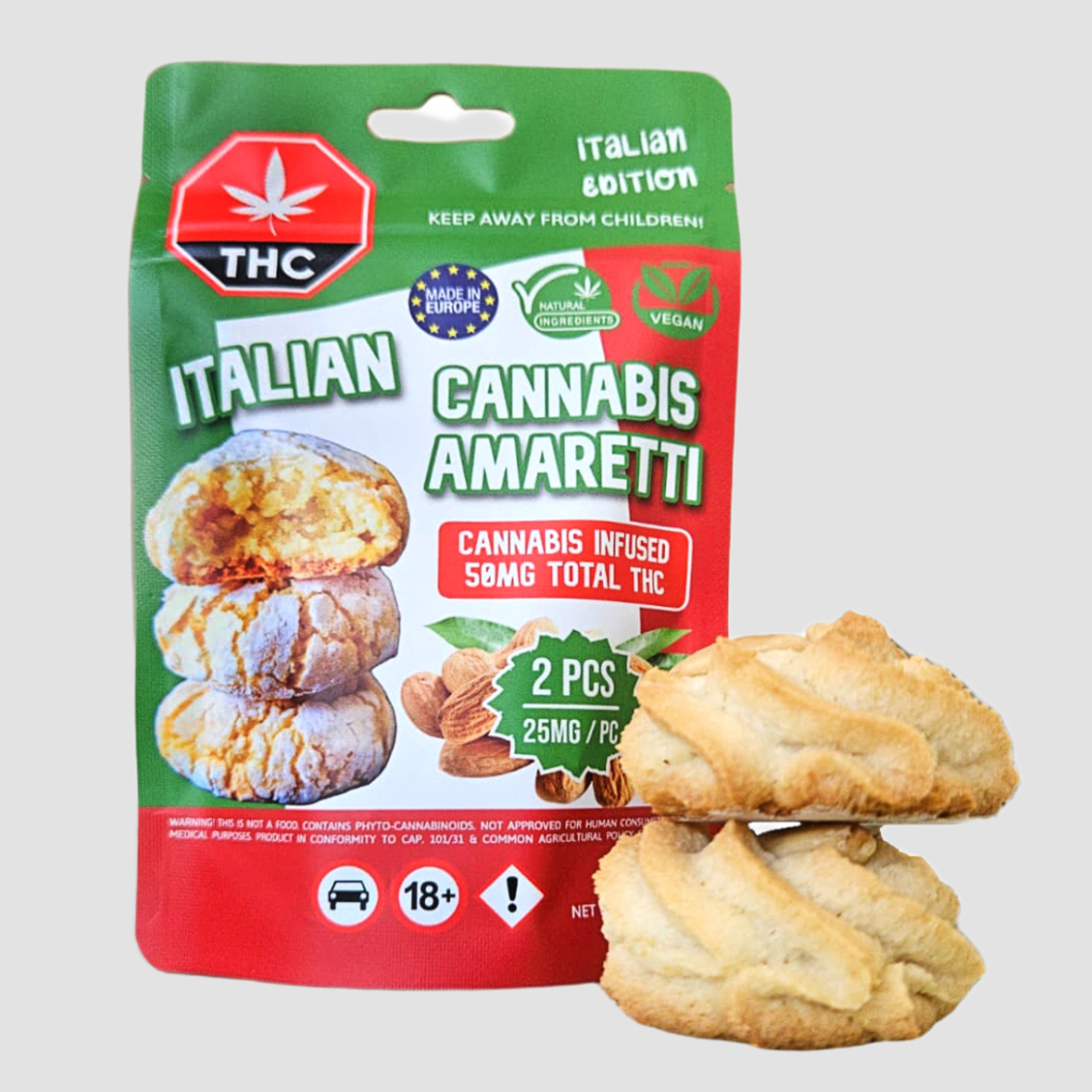 Italian Cannabis Amaretti (50Mg THC / 2 PCS)