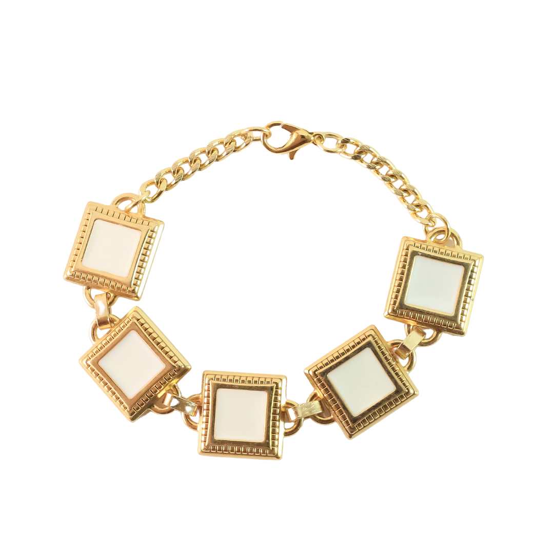 Pulseira Quadrados Brancos