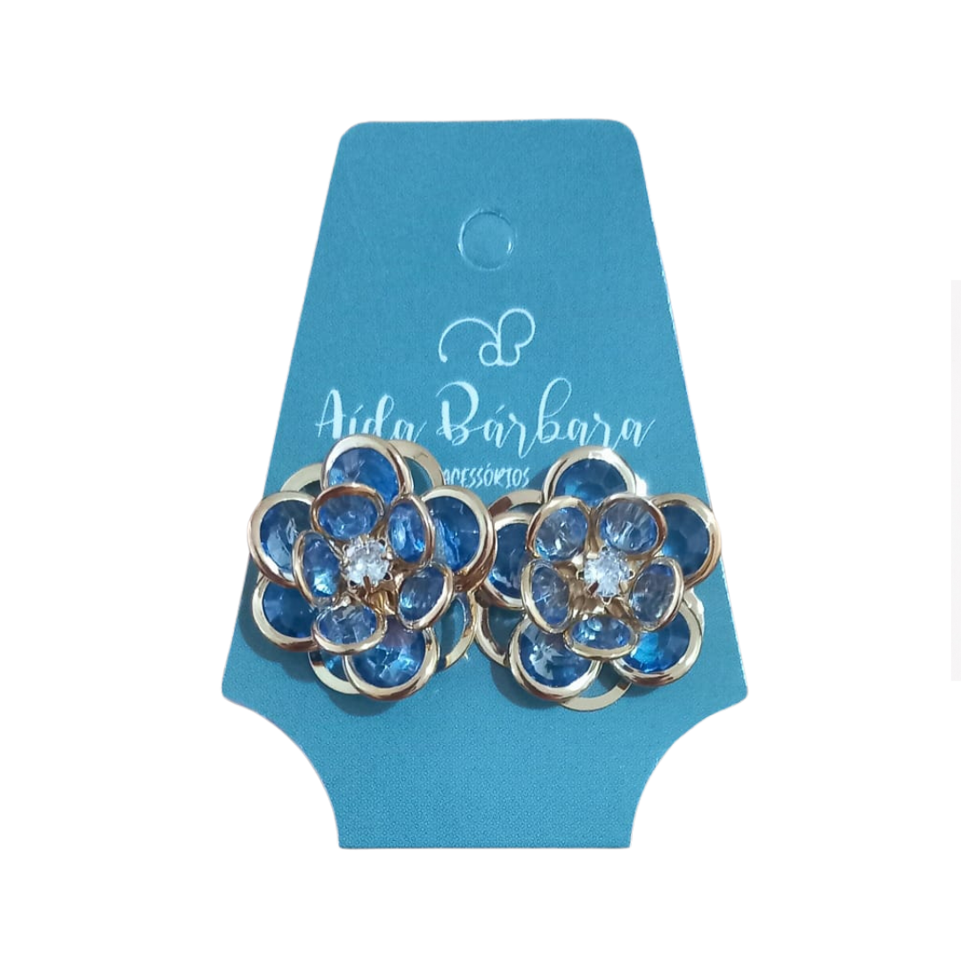 Brinco Flor Azul