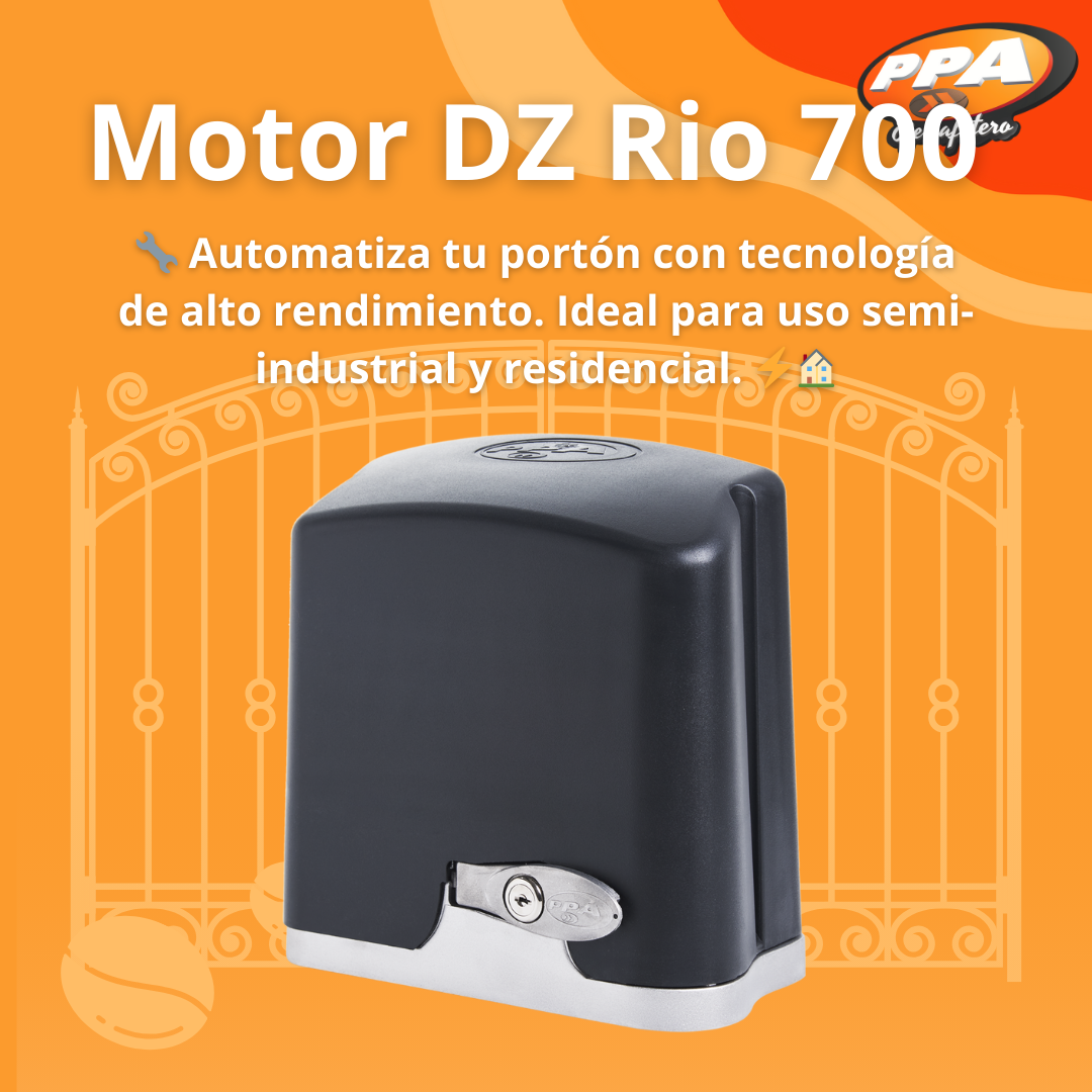 Motor para Portón Corredizo PPA DZ Rio 700kg - Análogo, 127V, Uso Semi-Industrial