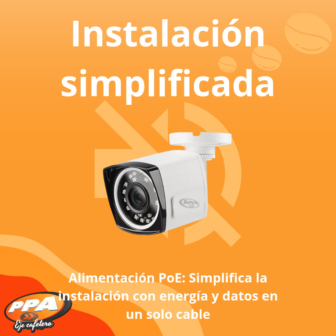 Cámara Bullet IP PPA 5MP – Lente 3.6mm, LED Infrarrojo, PoE, IP67