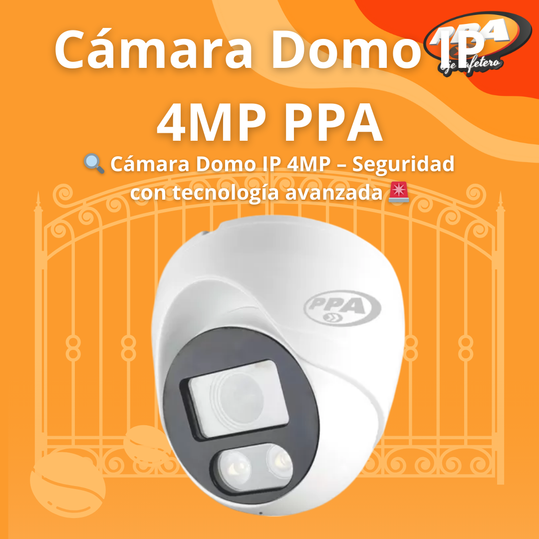 Cámara Domo PPA 4MP IP RTMP – PoE, IR 30M, HDMI/VGA, IP66