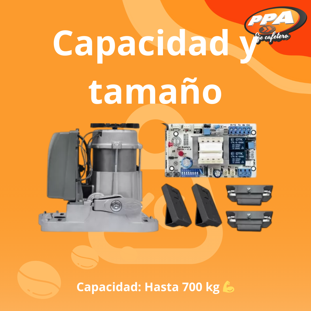 Motor Portón Corredizo PPA DZ Rio 700kg Análogo + Kit Completo 127V