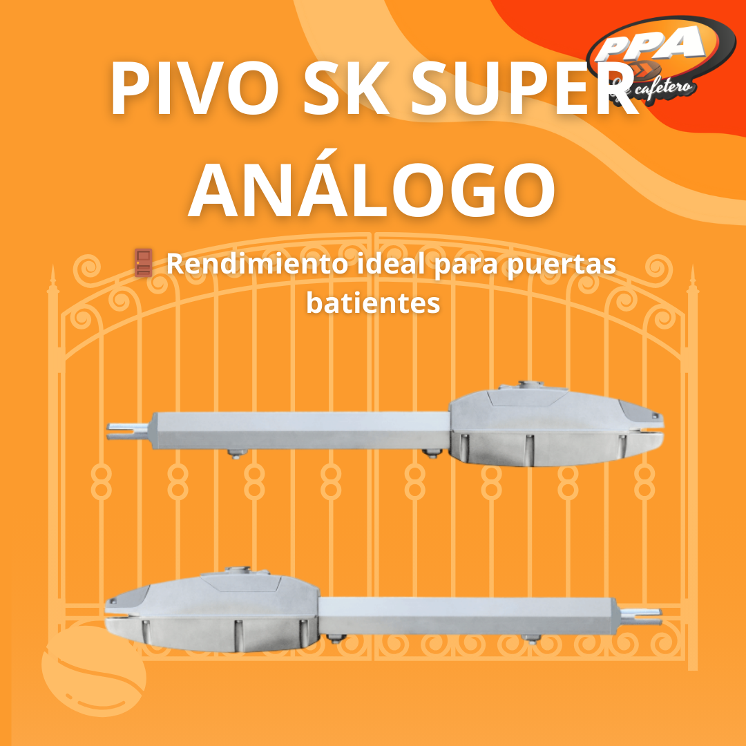 Motor para Puerta Batiente Pivo SK Super Análogo – 3m, 125kg, 30 Ciclos/H, 14 Seg