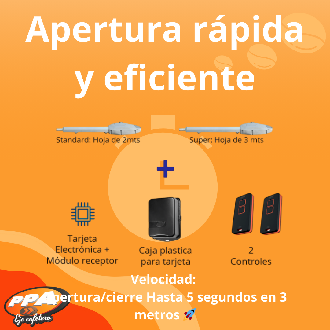 Motor para Puerta Batiente Pivo SK Super Análogo – 3m, 125kg, 30 Ciclos/H, 14 Seg 