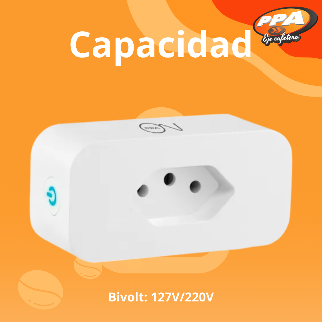 Toma Inteligente PPA ON 10A – Wi-Fi, Compatible con Alexa y Google Home