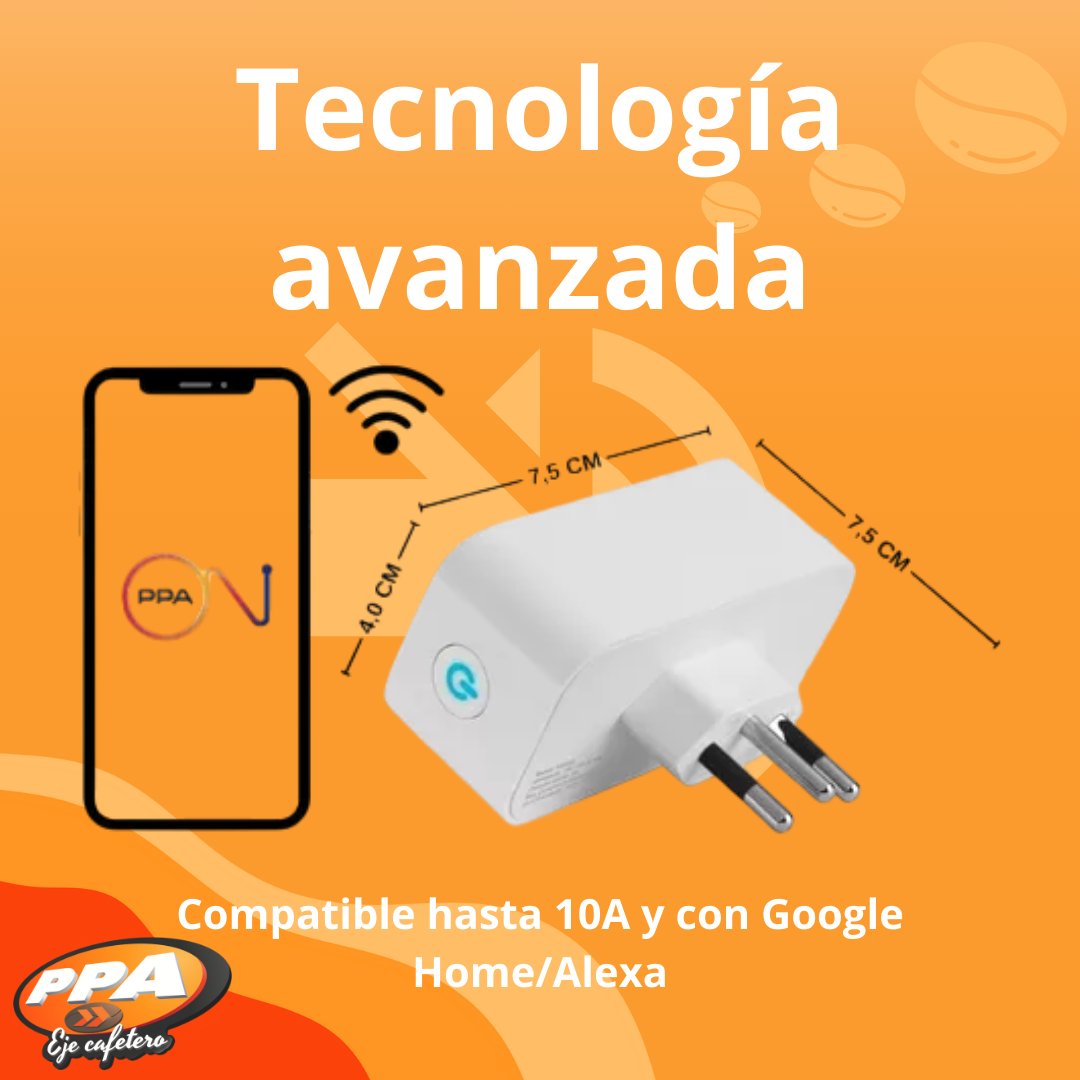 Toma Inteligente PPA ON 10A – Wi-Fi, Compatible con Alexa y Google Home