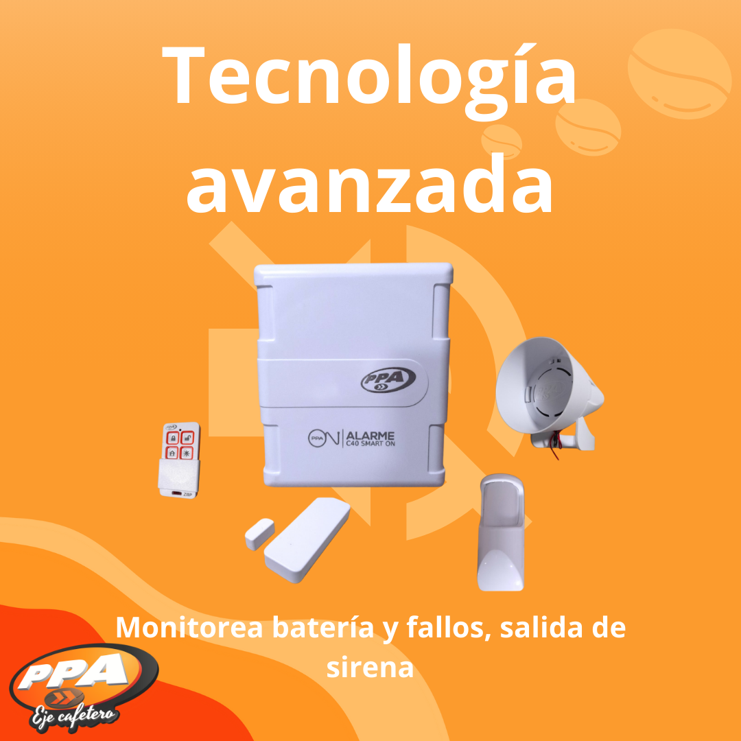 Alarma C-40 PPA Smart ON – Control vía App, 8 Zonas Cableadas, 32 Sensores Inalámbricos