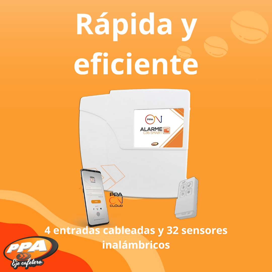 Kit de Alarma PPA C36 Inalámbrica WiFi – Control Remoto, Sensores y Sirena