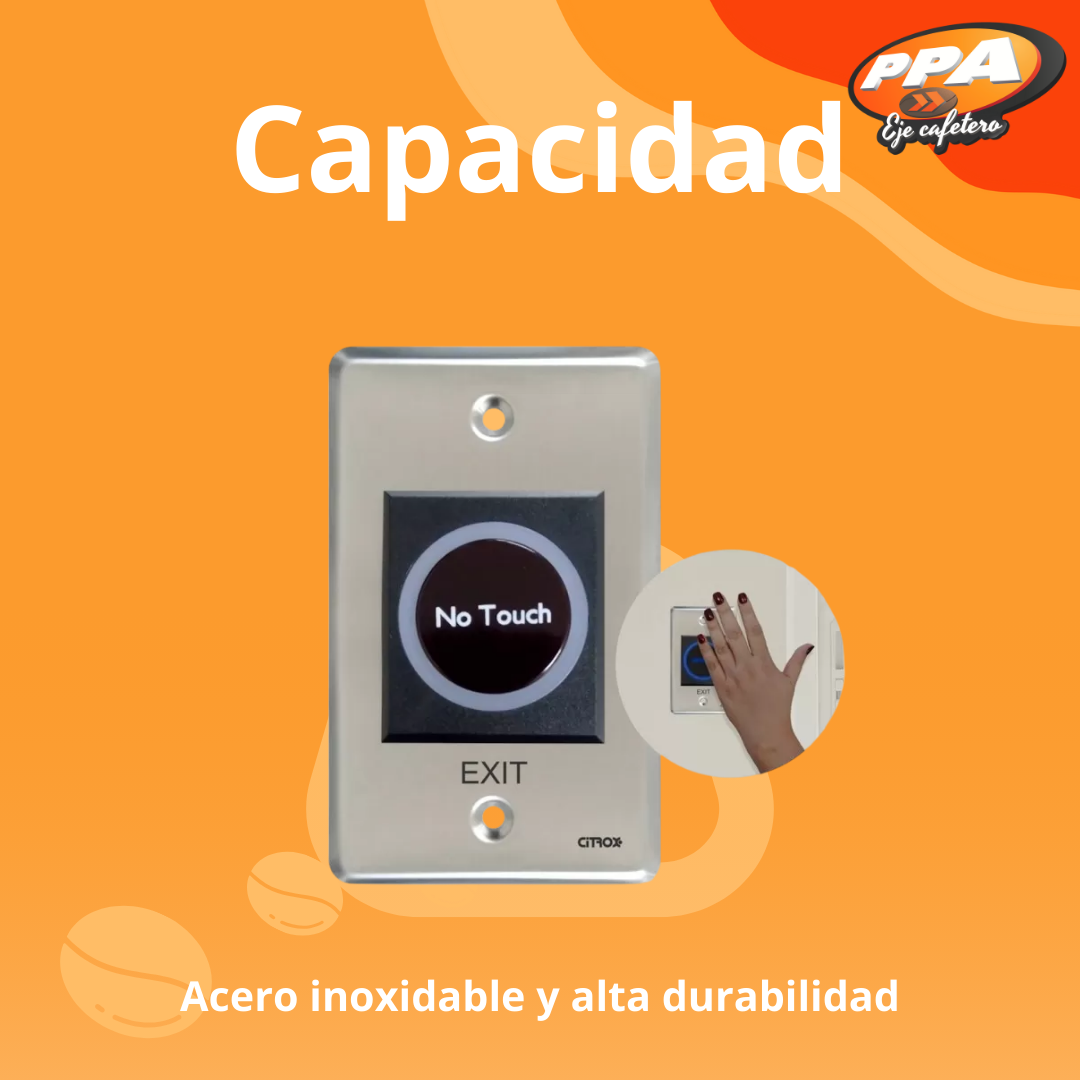 Botón No-Touch PPA CX-4512 – Activación por Sensor Infrarrojo, Acero Inoxidable