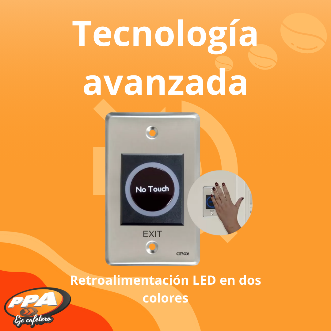 Botón No-Touch PPA CX-4512 – Activación por Sensor Infrarrojo, Acero Inoxidable