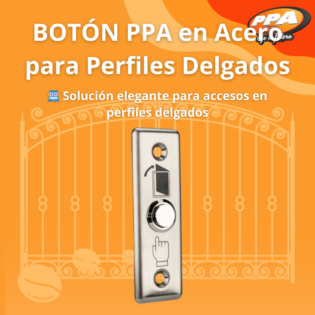 Botón PPA CX-7402 – Acero Inoxidable, Para Perfiles Delgados