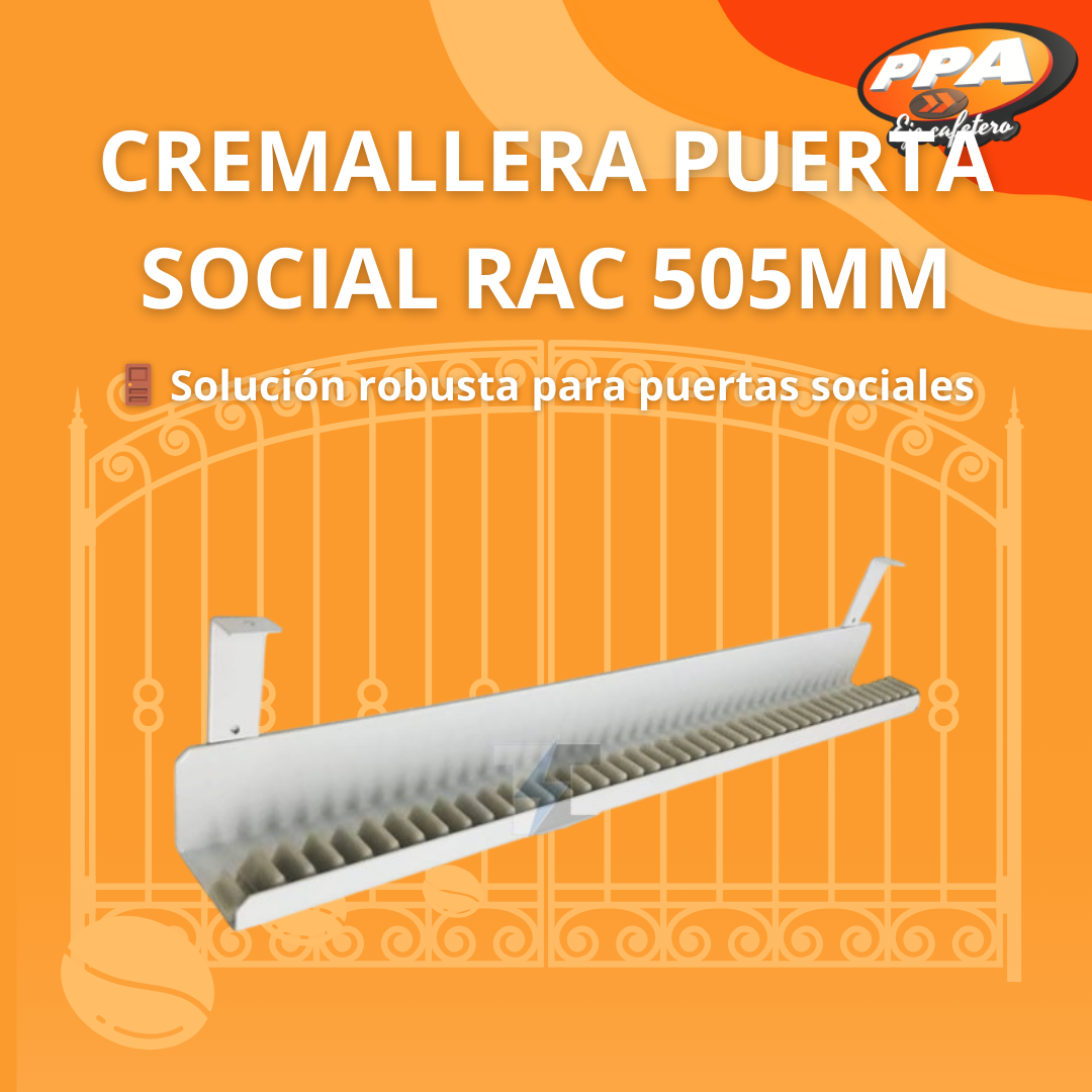 Cremallera Blanca para Puerta Social RAC – Acero + Nylon – 505mm – 24V