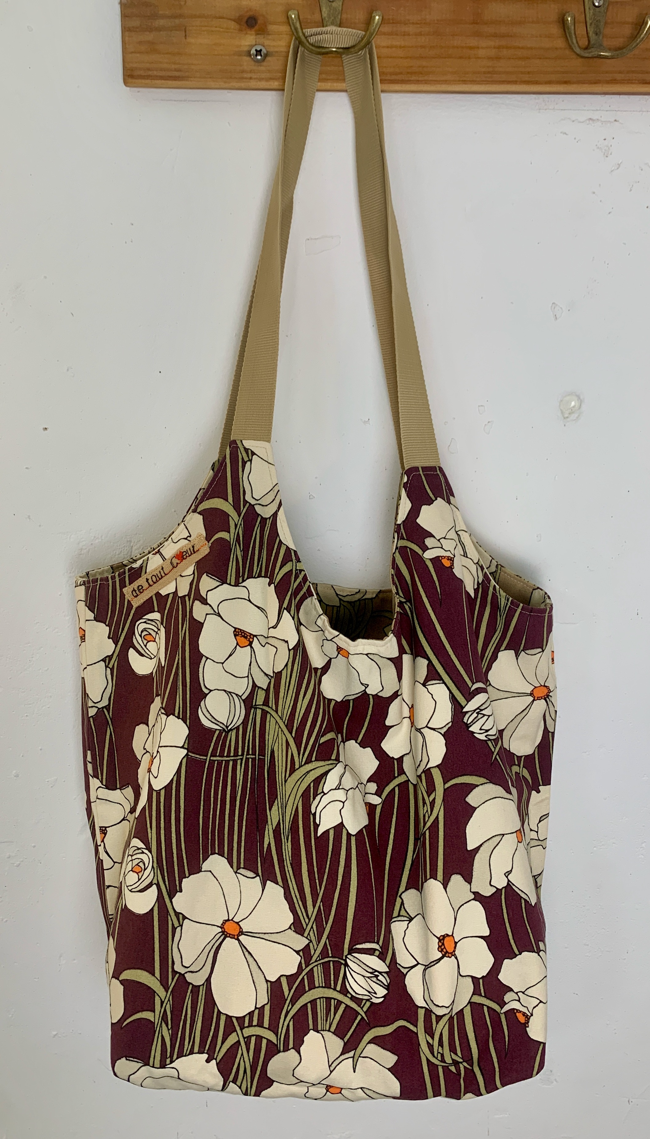 Sac fourre-tout floral réversible