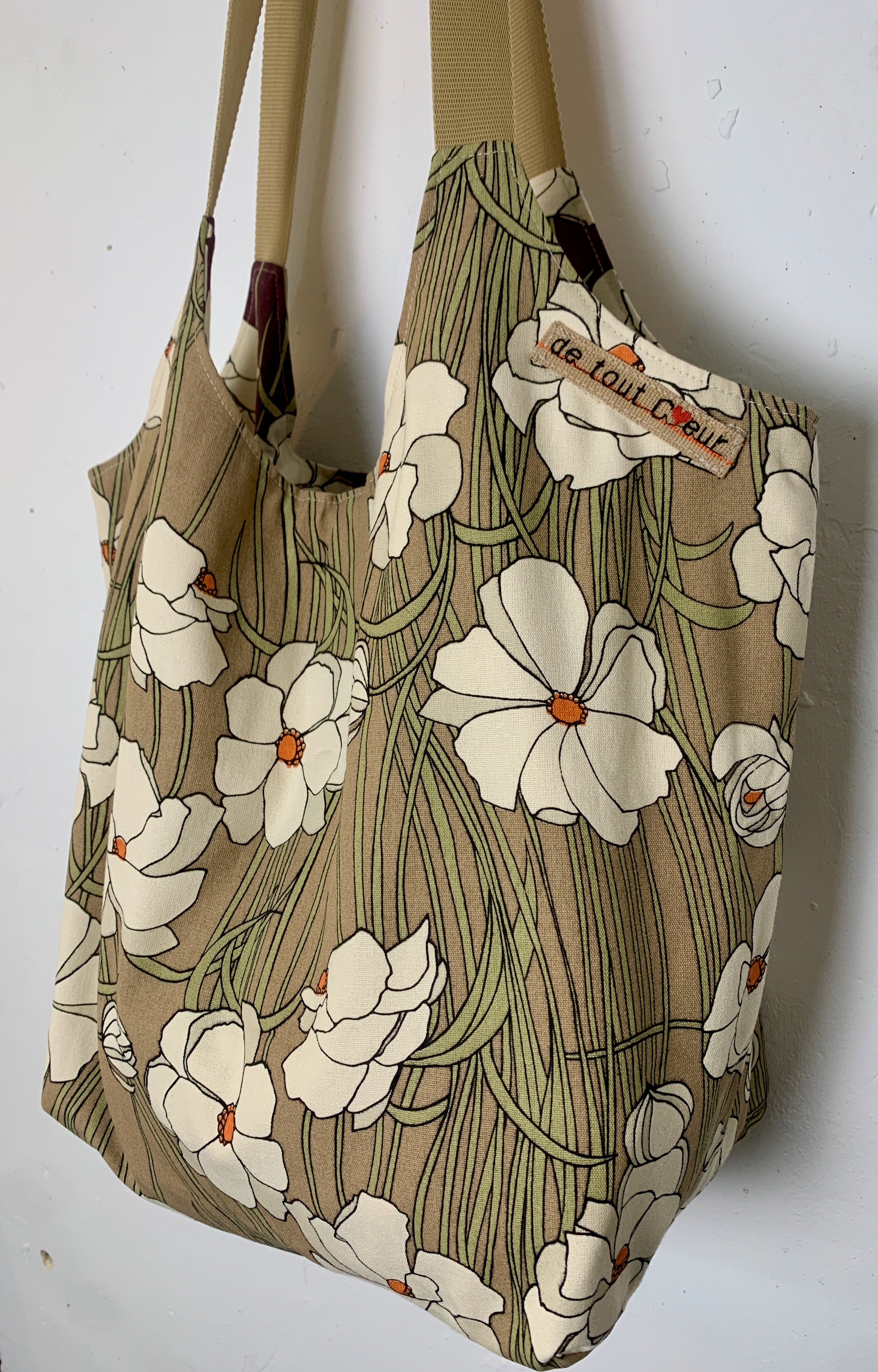 Sac fourre-tout floral réversible