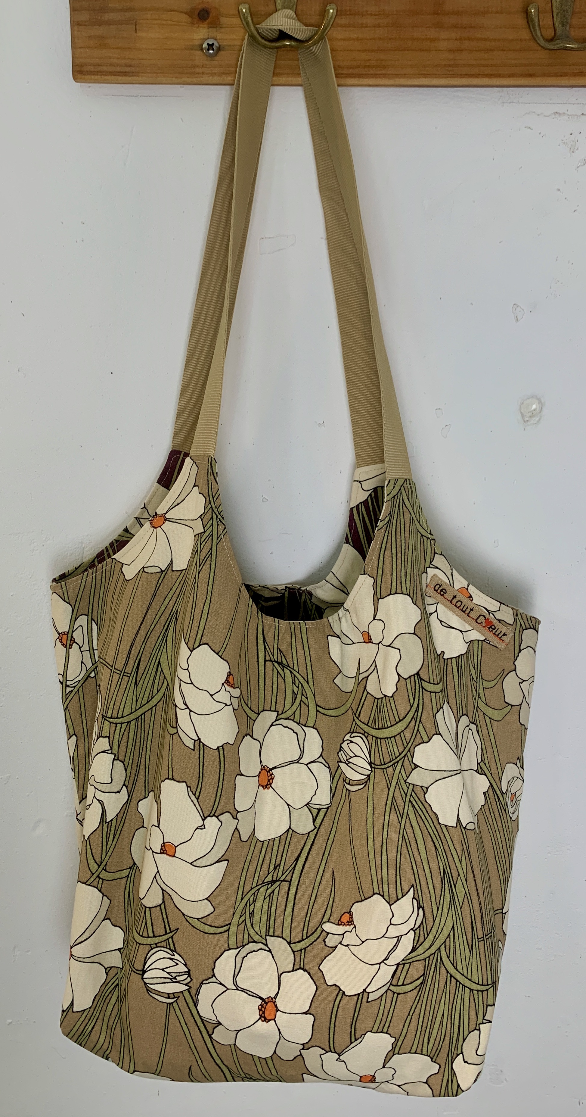 Sac fourre-tout floral réversible