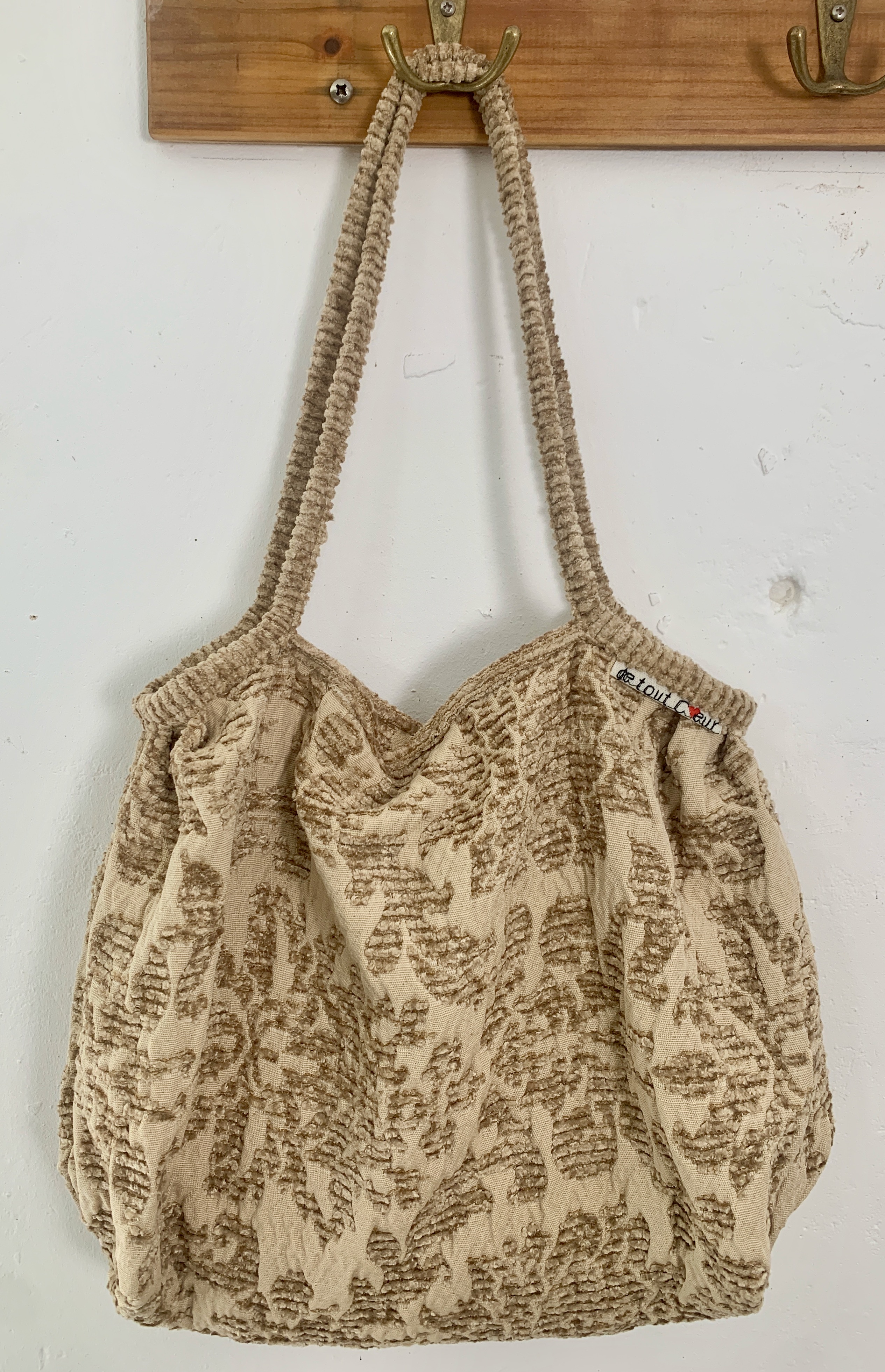 Sac fourre-tout en tissu chenillé