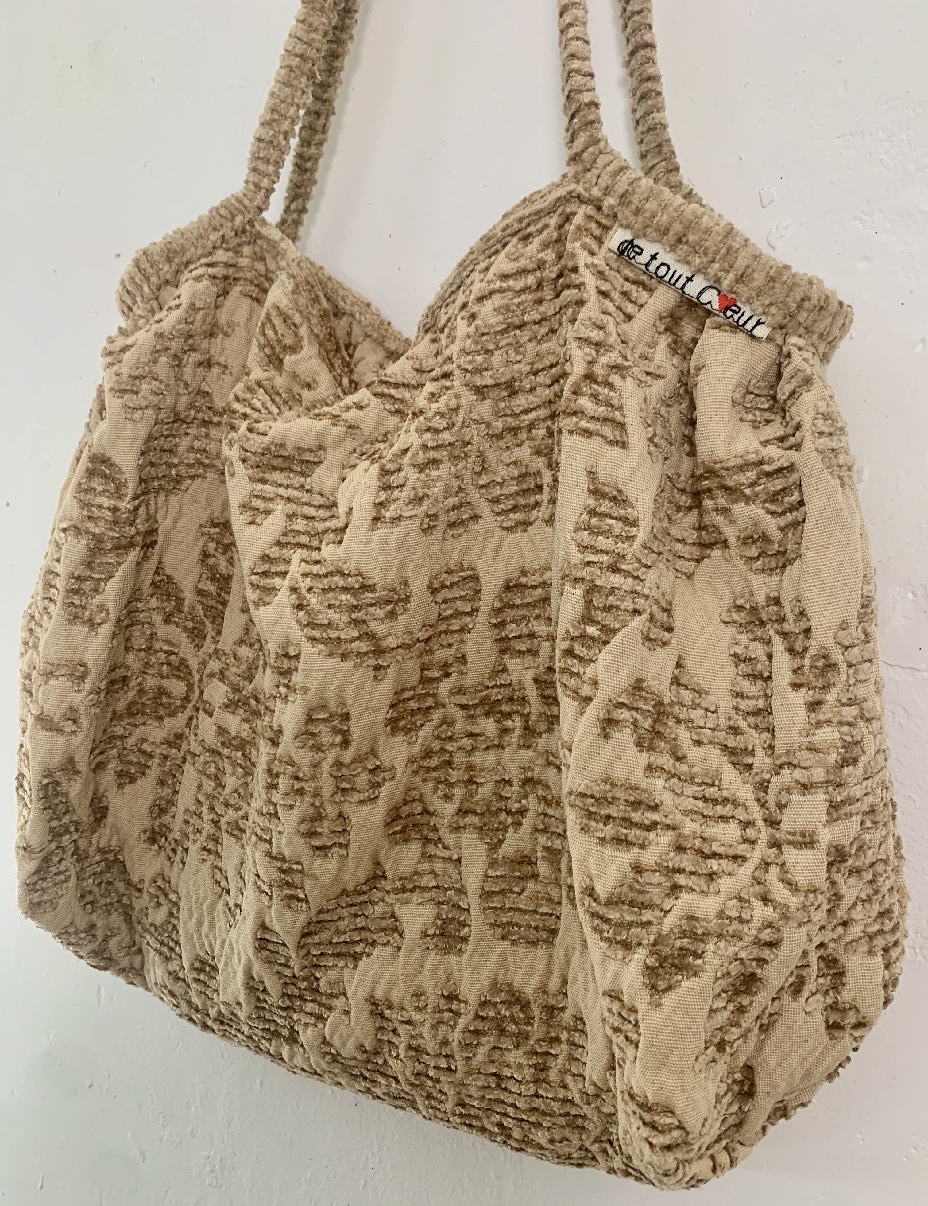 Sac fourre-tout en tissu chenillé