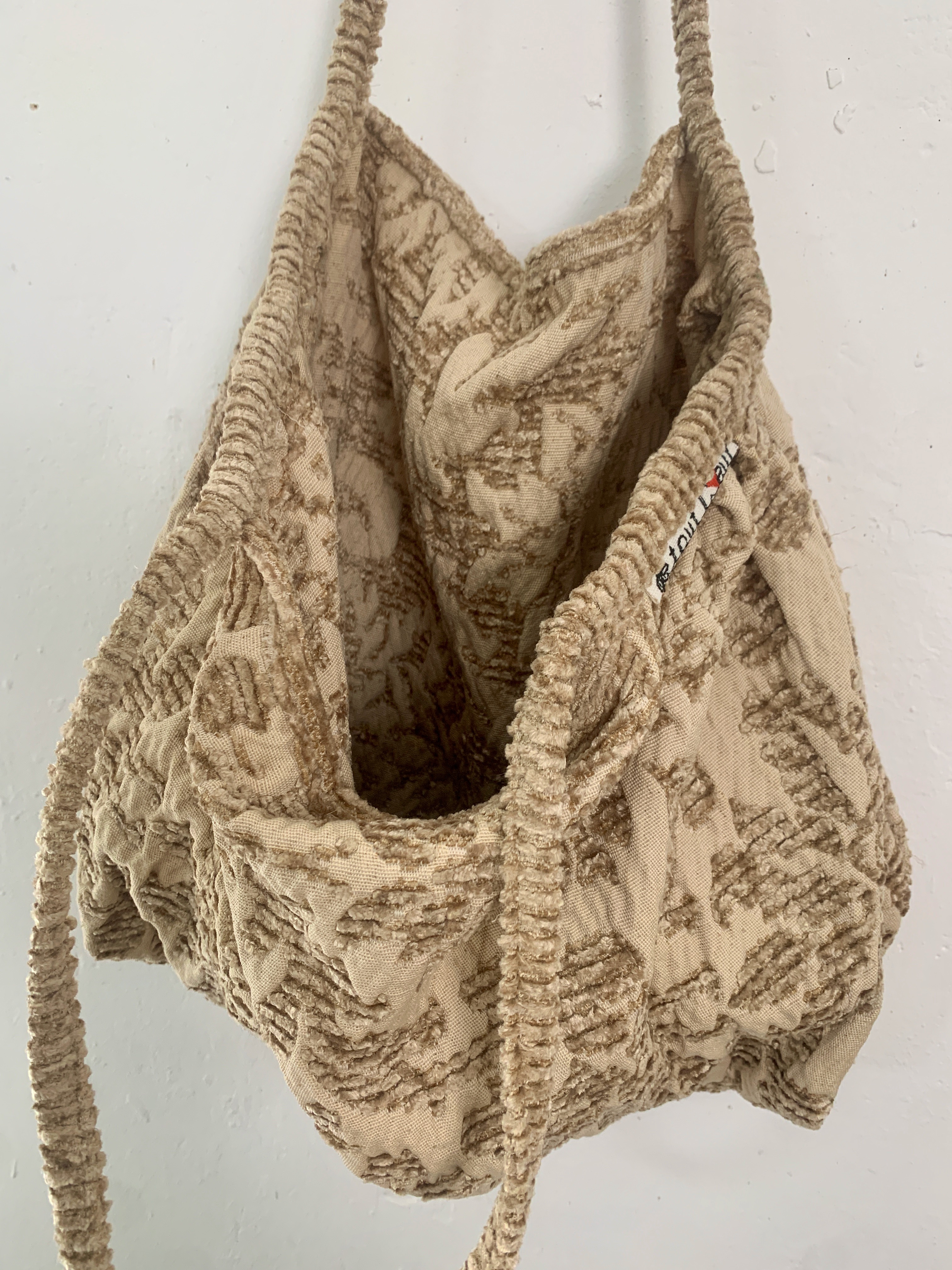 Sac fourre-tout en tissu chenillé