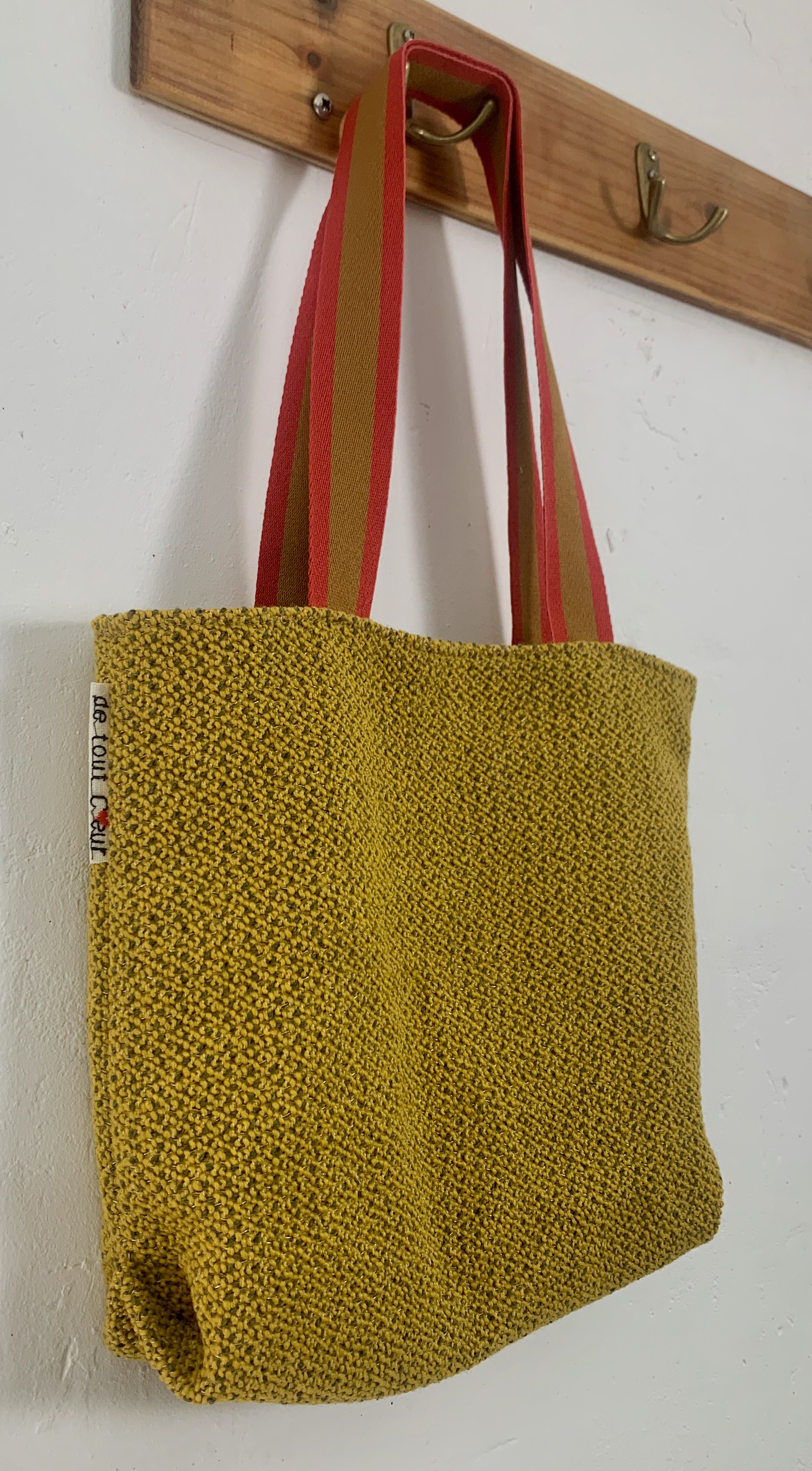 Cabas en tissu d'ameublement bouclé