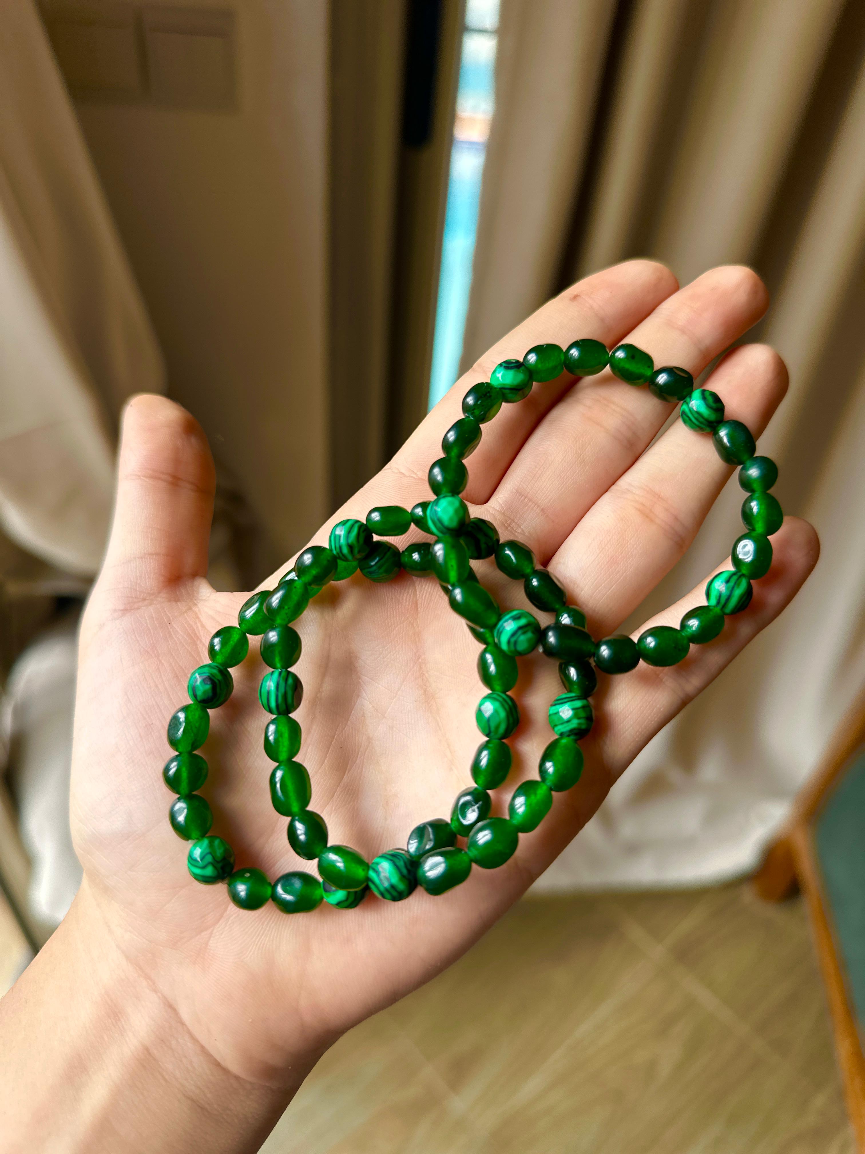 Bracelet Équilibre & Renouveau – Émeraude & Malachite