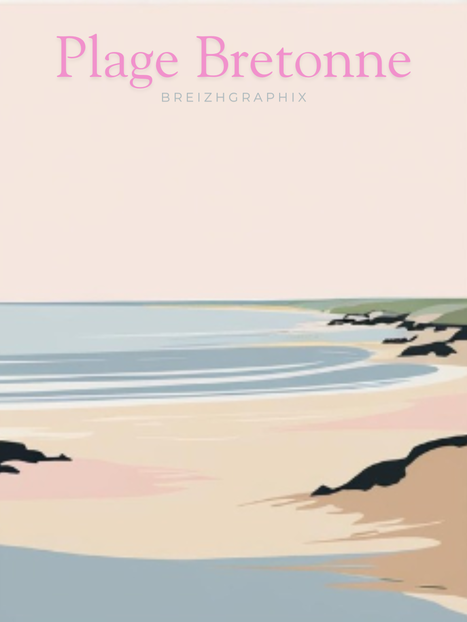 Affiche Plage bretonne
