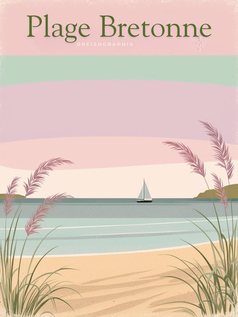 Affiche Plage bretonne