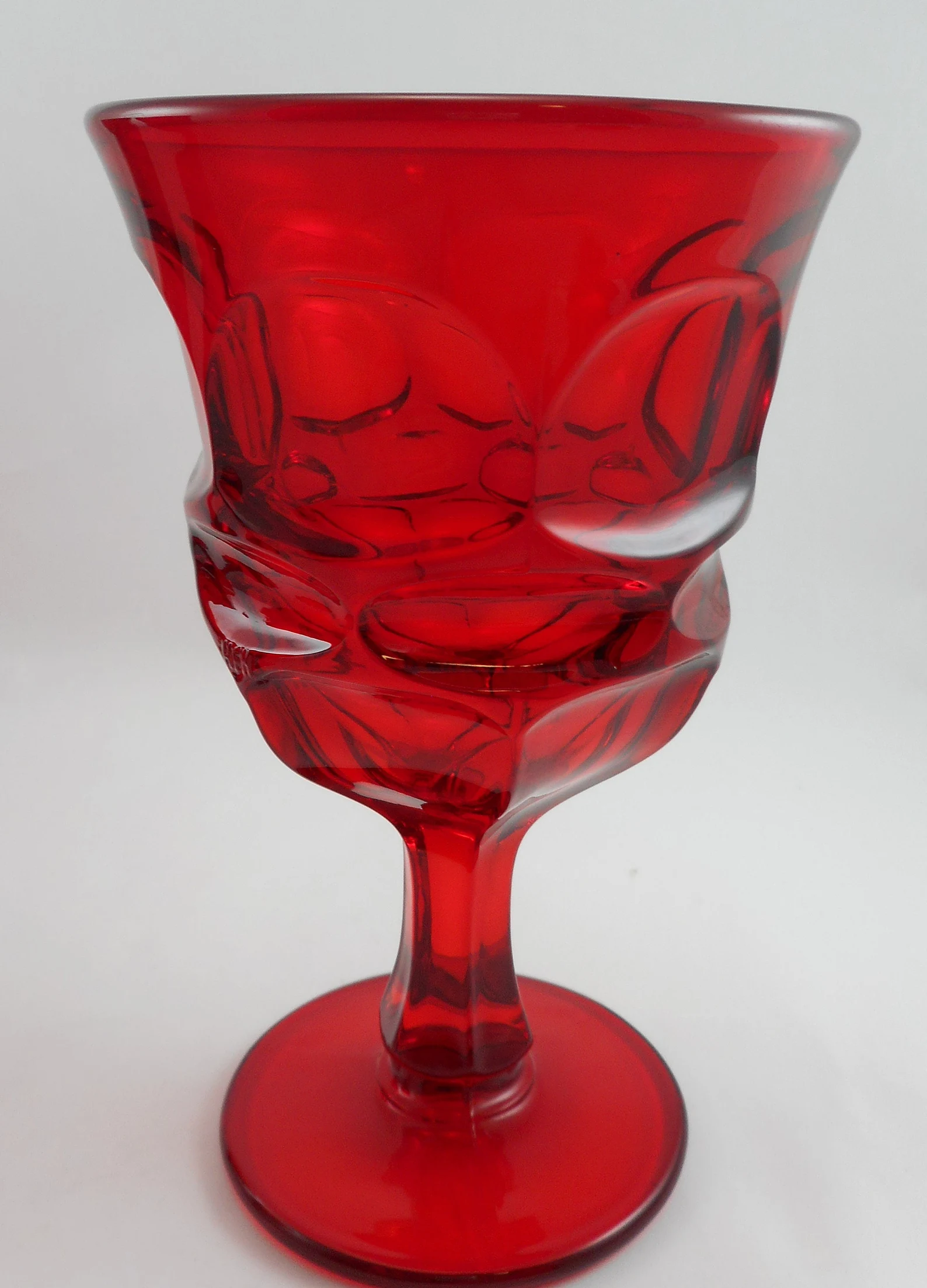 FOSTORIA 4 water goblet argus ruby red glasses CIRCA 1960s