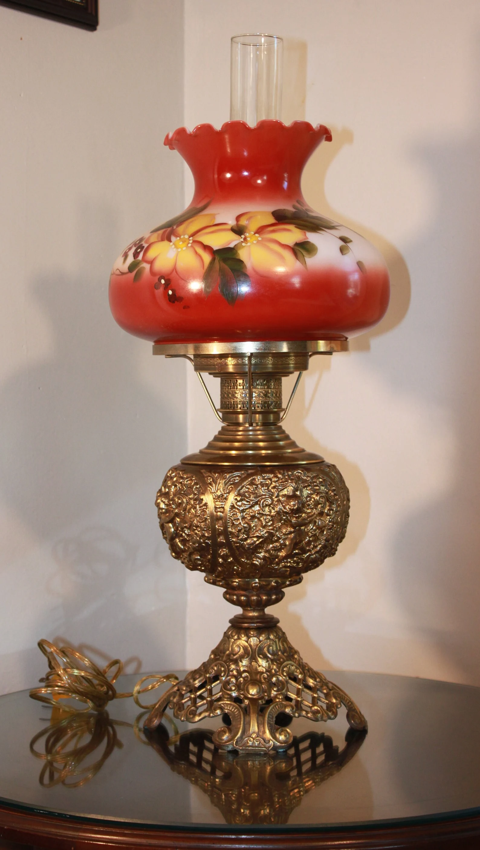 GWTW original brass Cherub Table Lamp CIRCA 1950s