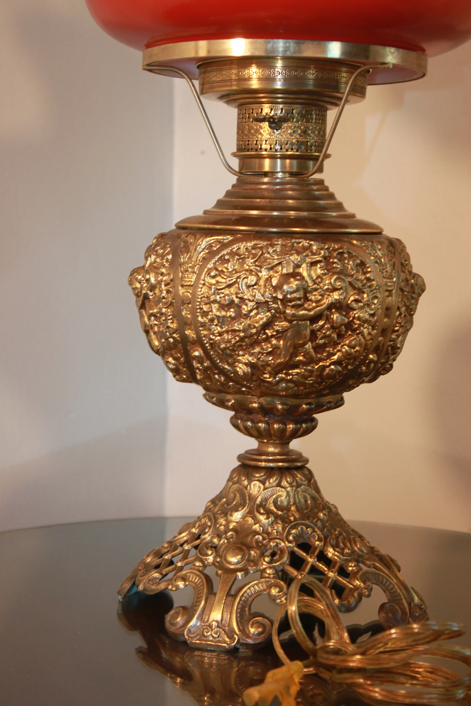 GWTW original brass Cherub Table Lamp CIRCA 1950s