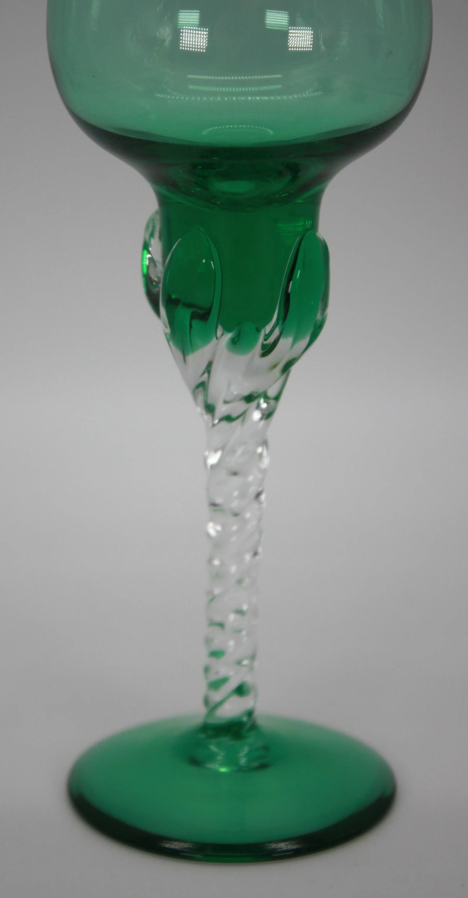 BLEFELD & Co Glass Harlequin twist stem crystal 6 Glasses CIRCA 1970s