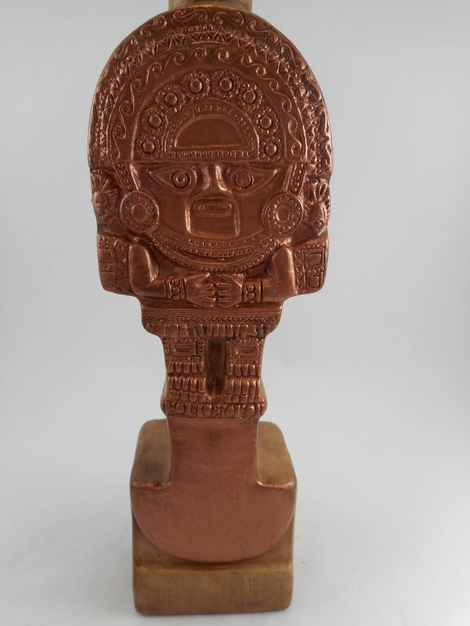 Hand Painted Peruvian Red Clay set of 2 Decanters Machu Picchu CIRCA 1970s